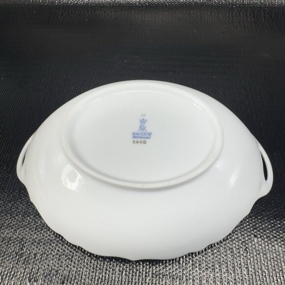 AK Kaiser Germany Gloria Fine Porcelain Dish Bowl With Handles Floral Pattern - Picture 9 of 14